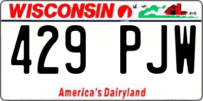 WI license plate 429PJW