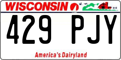 WI license plate 429PJY