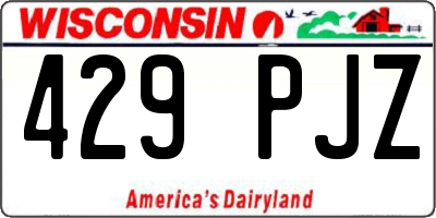 WI license plate 429PJZ