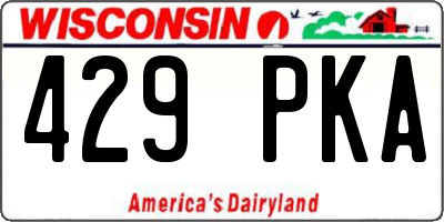 WI license plate 429PKA