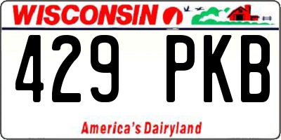 WI license plate 429PKB