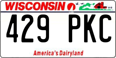 WI license plate 429PKC