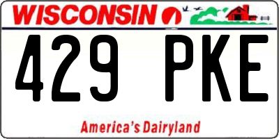 WI license plate 429PKE
