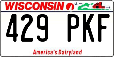 WI license plate 429PKF
