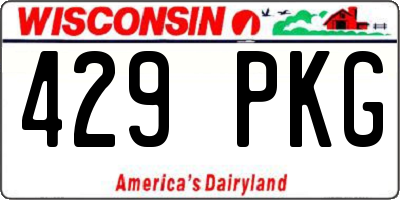 WI license plate 429PKG