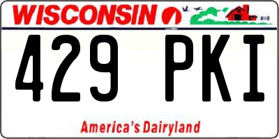 WI license plate 429PKI