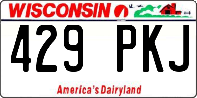 WI license plate 429PKJ