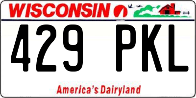 WI license plate 429PKL