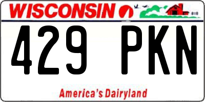 WI license plate 429PKN