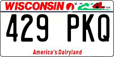 WI license plate 429PKQ
