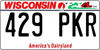 WI license plate 429PKR