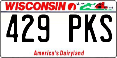 WI license plate 429PKS
