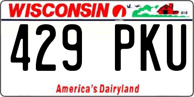 WI license plate 429PKU