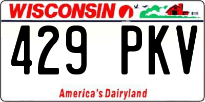 WI license plate 429PKV