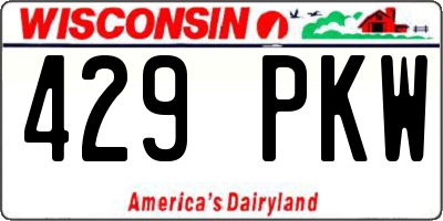 WI license plate 429PKW