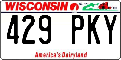 WI license plate 429PKY