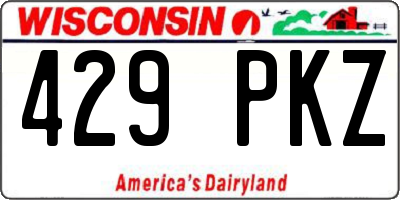 WI license plate 429PKZ