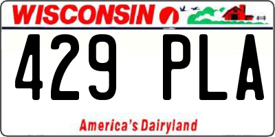 WI license plate 429PLA