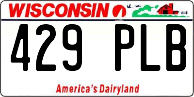 WI license plate 429PLB