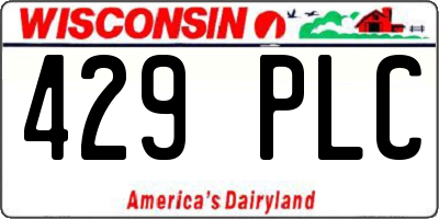 WI license plate 429PLC