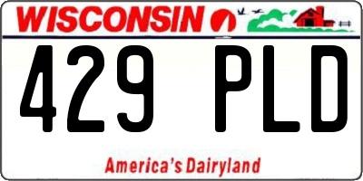WI license plate 429PLD