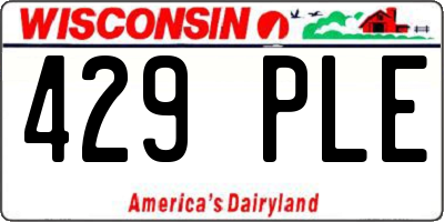 WI license plate 429PLE