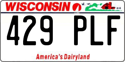 WI license plate 429PLF