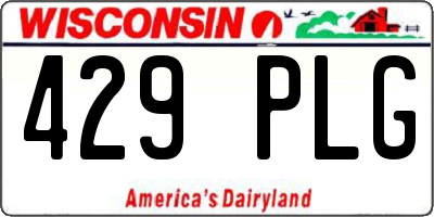 WI license plate 429PLG