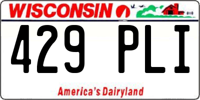 WI license plate 429PLI