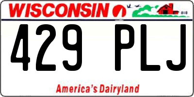 WI license plate 429PLJ