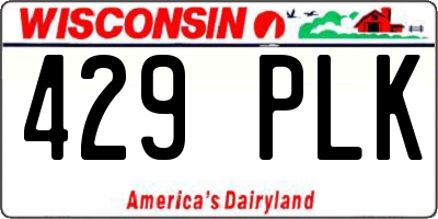 WI license plate 429PLK