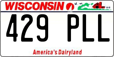 WI license plate 429PLL