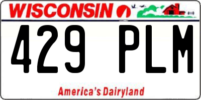 WI license plate 429PLM