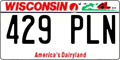 WI license plate 429PLN