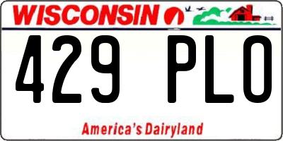 WI license plate 429PLO