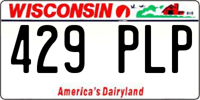 WI license plate 429PLP