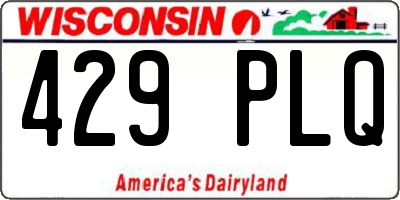 WI license plate 429PLQ
