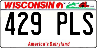WI license plate 429PLS