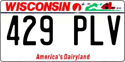 WI license plate 429PLV