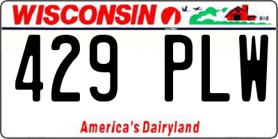 WI license plate 429PLW