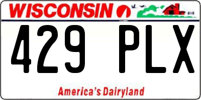 WI license plate 429PLX