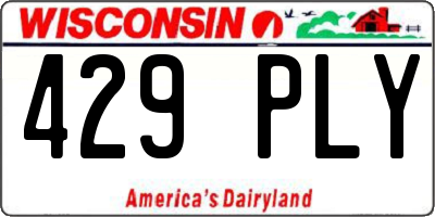 WI license plate 429PLY