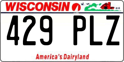 WI license plate 429PLZ