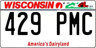 WI license plate 429PMC