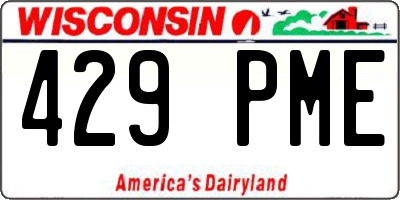 WI license plate 429PME