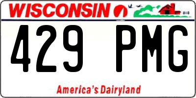 WI license plate 429PMG