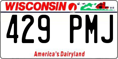 WI license plate 429PMJ