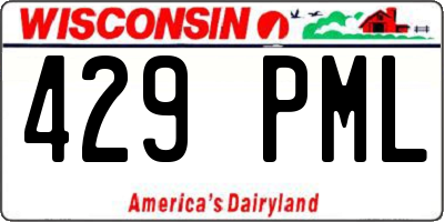WI license plate 429PML