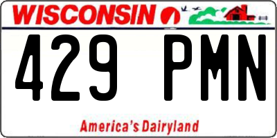 WI license plate 429PMN