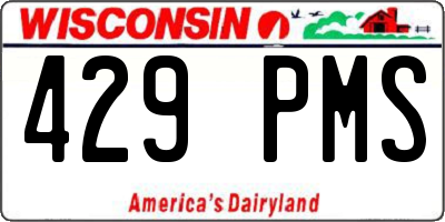 WI license plate 429PMS